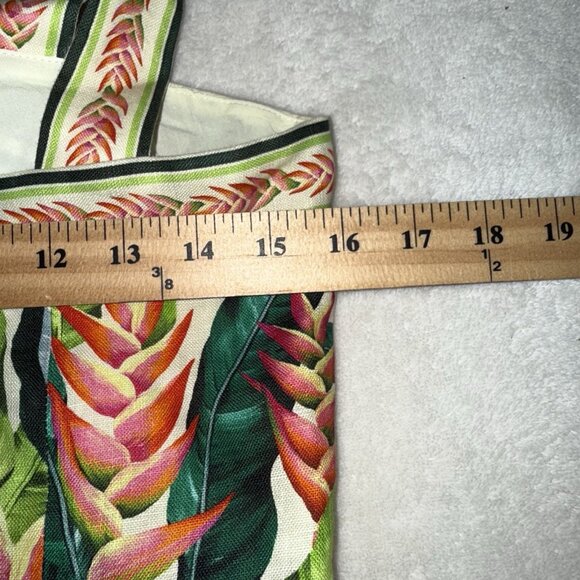 NWT Farm Rio Heli Leaves Button Front  Linen Midi Dress Tropical Button $248 - Picture 5 of 7